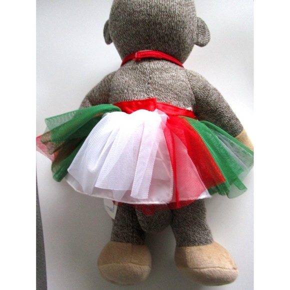 BAB Build a Bear Girl Sock Monkey - Red Bow/Dress 18" Plush Stuffed Animal Toy - Picture 9 of 15
